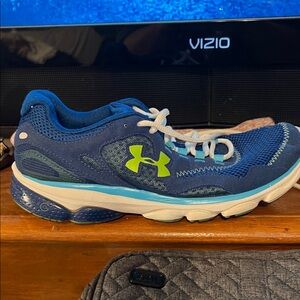 Under Armour Navy and Lime Athletic Sneakers